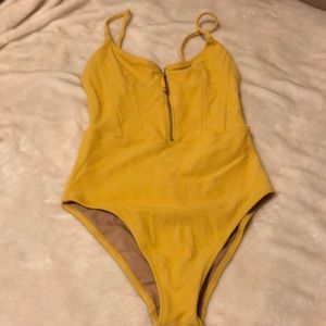 h&m yellow one piece swimsuit